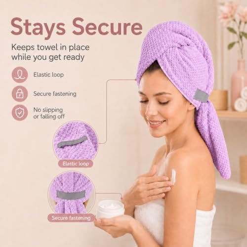 Large Microfiber Hair Wrap Towel - Image 6