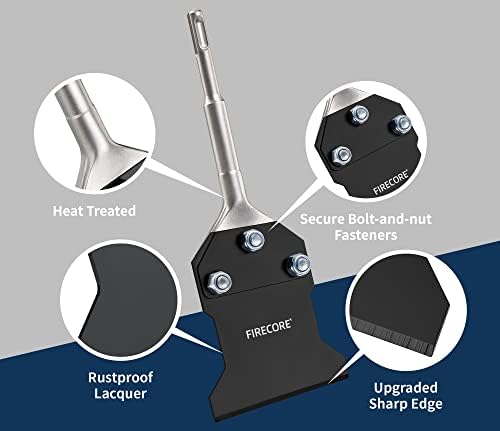 Firecore 4 in x 10 in SDS Plus Floor Scraper, Thinset Removal Chisel Bit - Image 2