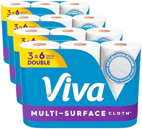Viva Multi-Surface Cloth Paper Towels, 3 Double Rolls, 110 Sheets Per Roll by Viva%C2%AE