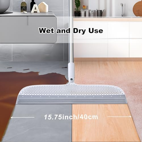 Rubber Floor Squeegee Broom for Pet Hair, 51.77" Long Handle - Image 4
