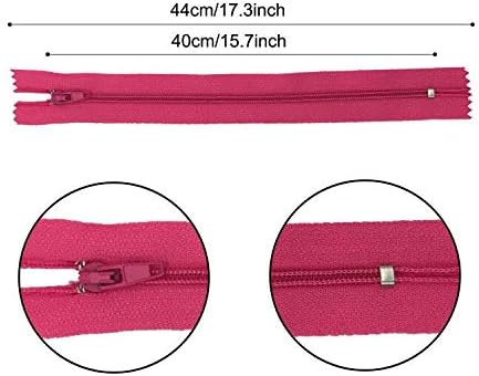 Zippers for Sewing, DOITEM 24 pcs 40cm/16 Inch Multicolor Nylon Coil Zippers - Image 3