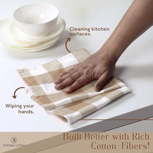 Buffalo Check 12 Pack Kitchen Towels, 16x26 Inches, Classic Farmhouse Plaid - Image 2