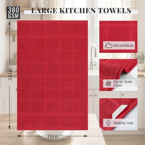 Homaxy 100% Cotton Kitchen Towels 18"x28", 4 Pack Dish Towels - Image 2