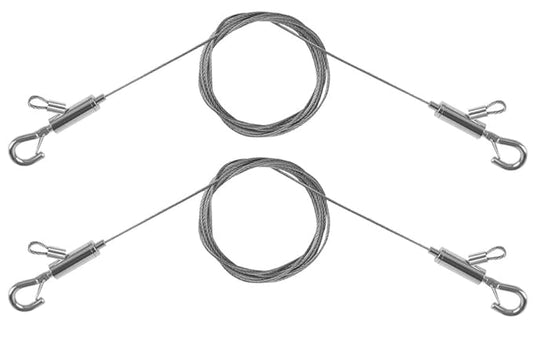 2PCS Adjustable Picture Hanging Wire 3m x 1.5mm Large Hooks, Picture Frame Wire Kit Heavy Duty 100lbs, Stainless Steel for Art, Mirror, Light Lamp, Billboards, Basket Flowerpot