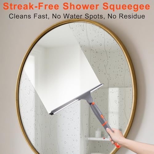 Swivel Shower Squeegee for Glass Doors, All-Purpose Anti-Slip Window Squeegee - Image 5