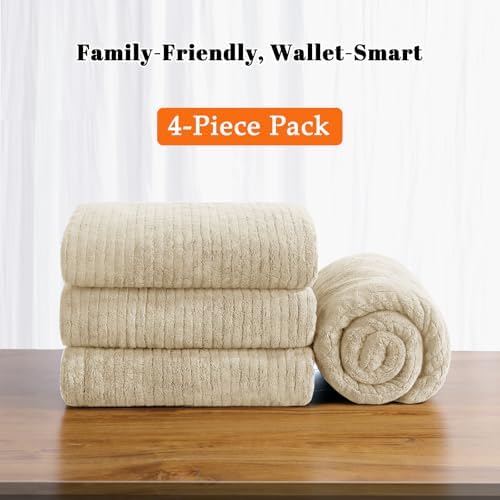 4 Pack Bath Towels Set 35 x 70in Extra Large, Ultra Soft Microfiber - Image 7