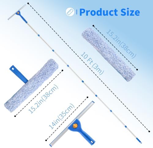 10Ft Window Squeegee with Long Handle, Window Washer - Image 5