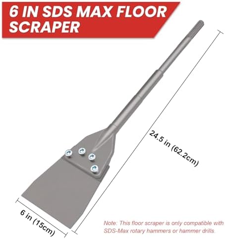 TOOVEM 6 Inch SDS Max Floor Scraper, SDS Max Chisel - Image 4