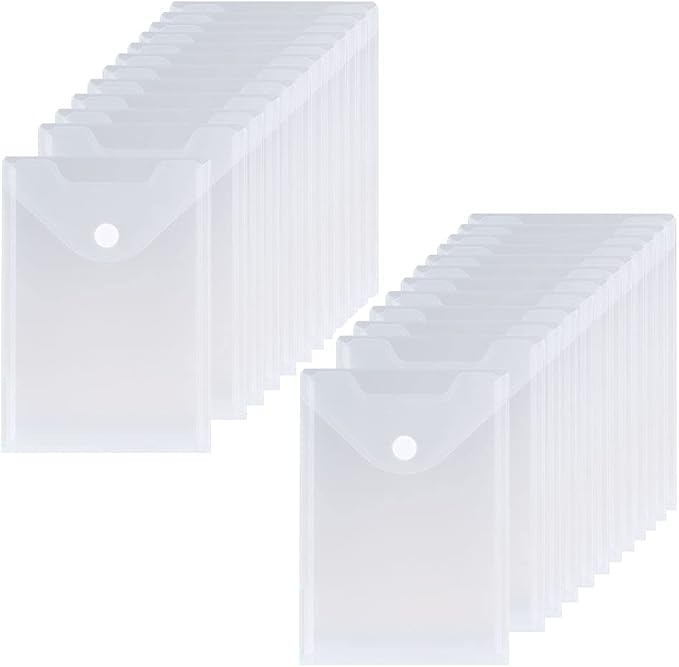 24 Pack Large Clear Die & Stamp Storage Bag Transparent Plastic Folders for Cutting Dies Stencil Embossing Crafts for DIY Scrapbooking Paper Card Craft Organizer Holder