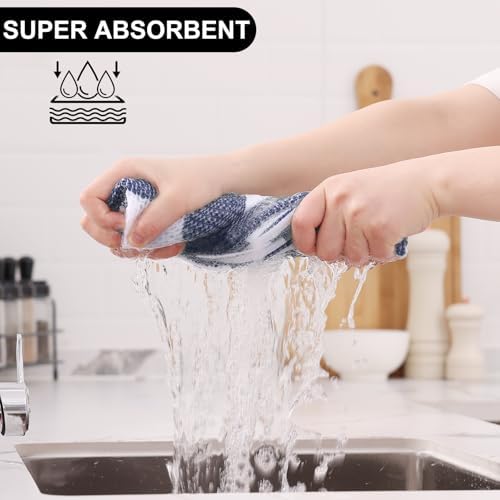 Homaxy Cotton Kitchen Towels and Dishcloths Set of 10 - Image 4