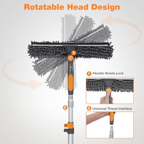 12Ft Window Squeegee with Extension Poles, 2-in-1 Window Cleaning Kit with - Image 3