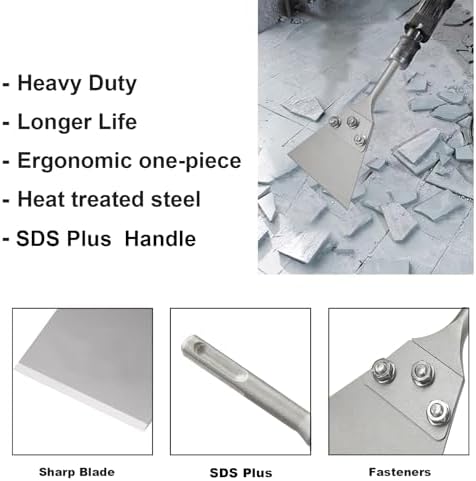 Greywolf SDS Plus Floor Scraper Kit, Carpet Removal Tool, Premium Carbon Steel - Image 3