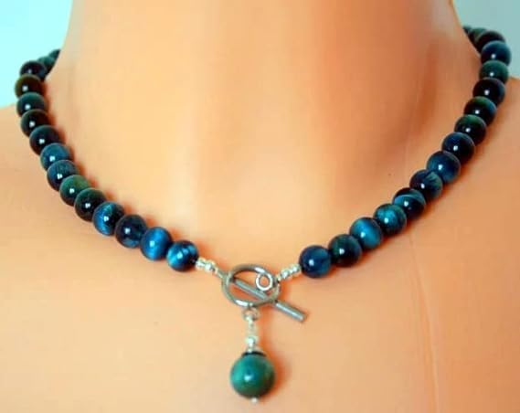 Zenkeeper About 180 Pcs Lake Blue Tiger Eyes Beads - Image 3