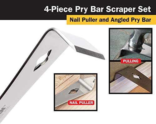 Titan 17009 4-Piece Stainless Steel Pry Bar Scraper Set - Image 4
