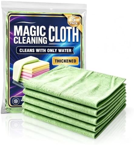 Magic Cleaning Cloth 5-Pack Reusable Lint Free Cleaning Towels | XXL Microfiber by Unknown