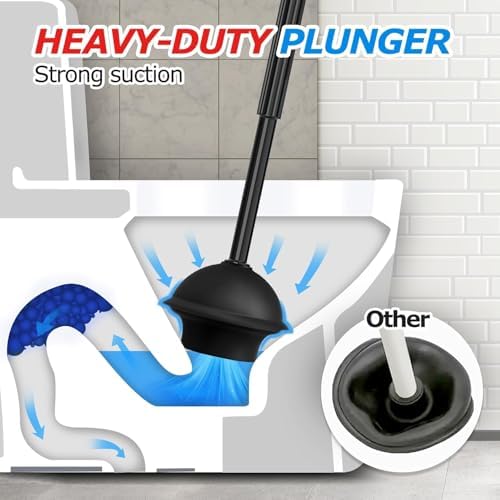 FORASTO 3IN1 Toilet Brush and Plunger Set, Crevice Cleaning Combo - Image 3
