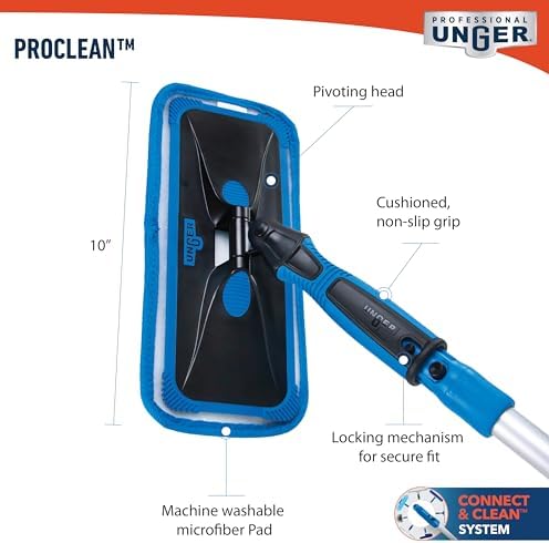 Unger ProClean Connect and Clean Indoor Window Cleaning Kit, Washing Tool - Image 6
