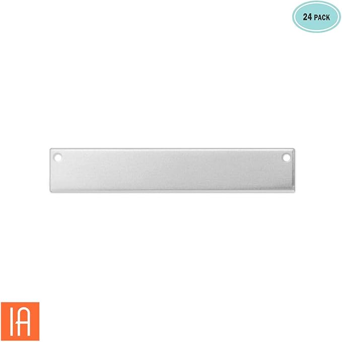 ImpressArt - Premium Metal Stamping Rectangle Blanks for Metal Stamping and Jewelry Making (24 Pack) (1/4" x 1 1/2" Rectangle w/Holes, Aluminum)