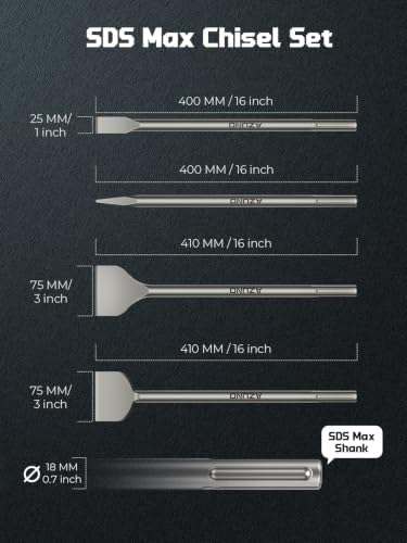 4Pcs SDS Max Chisel Bit Set, 42CrMo Steel - Image 2