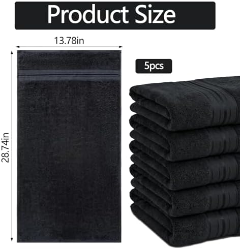 Luxury Hand Towels Set for Bathroom, 5 Pack - Image 3