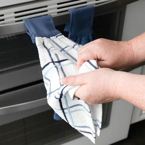 Ritz Premium 100% Cotton Solid and Multi Check Kitchen Tie Towel, Super Soft - Image 4