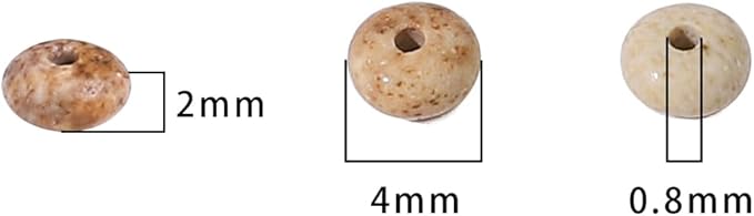 Natural Brown Picture Disk Stone Beads 4x2mm 160pcs Rondelle Loose Semi Gemstone Beads for Jewelry Making Design