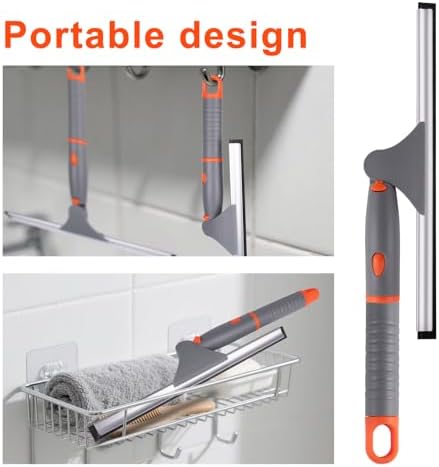 Swivel Shower Squeegee for Glass Doors, All-Purpose Anti-Slip Window Squeegee - Image 4