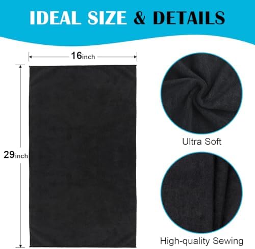 Orighty 24-Pack Black Hand Towels, 16x29 inch Microfiber Gym Towels - Image 5