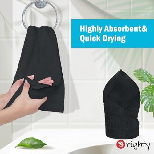 Orighty 24-Pack Black Hand Towels, 16x29 inch Microfiber Gym Towels - Image 3