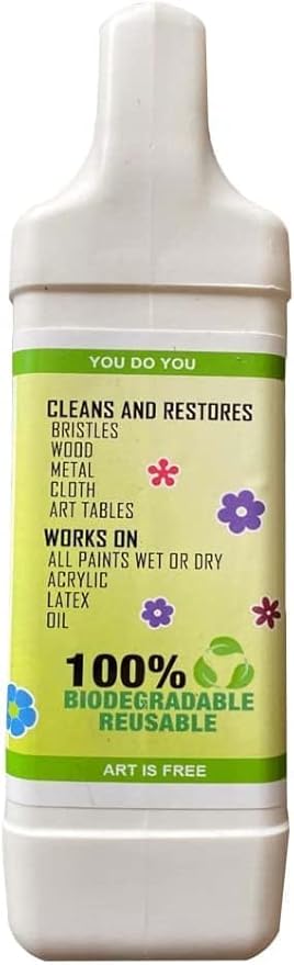 Green Piece® Amazing Paint Brush Cleaner for Paint Cleanup, Wet or Dry Paint, Brushes with Oil or Acrylic Paints, restores Wood Metal – 18 Ounce Completely Nontoxic 100% Natural (Pack of 2)
