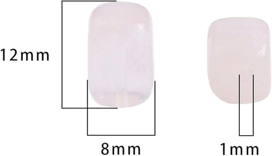 Natural Rose Quartz Cuboid Stone Loose Semi Gemstone Beads for Jewelry Making 8mmx12mm 38cm/Strand
