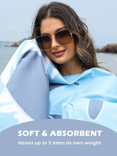 Eunzel 2 Pack Microfiber Beach Towel, Quick Dry Travel Towel Large Sand Free - Image 6