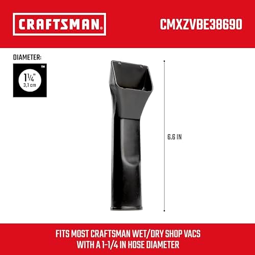 CRAFTSMAN CMXZVBE38690 1-1/4 in. Car Nozzle Wet Dry Vac Attachment - Image 3