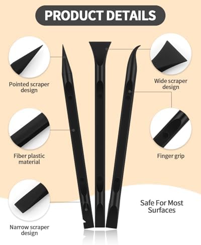 12 PCS Carbon Fiber Plastic Scrapers Tool, Non-Scratch Scraper Tool - Image 3