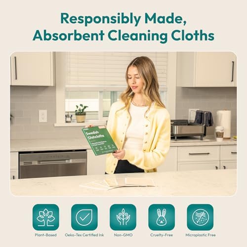 FEBU Swedish Dishcloths for Kitchen | 5 Pack Japanese Reusable Paper Towels - Image 6