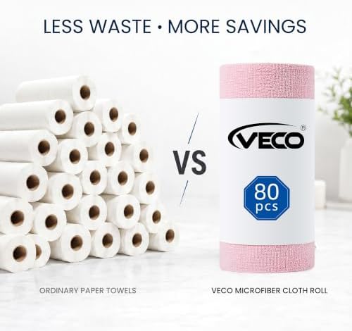 Veco Microfiber Cleaning Cloth Roll 80 PCS - Image 2
