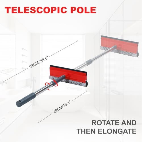Professional Window Squeegee, 2-in-1 Window Cleaning Squeegee - Image 2