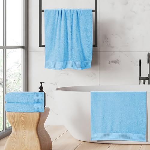 GLAMBURG Ultra Soft 4 Pack Oversized Bath Towel Set 27x54 inches, 100% Cotton - Image 5