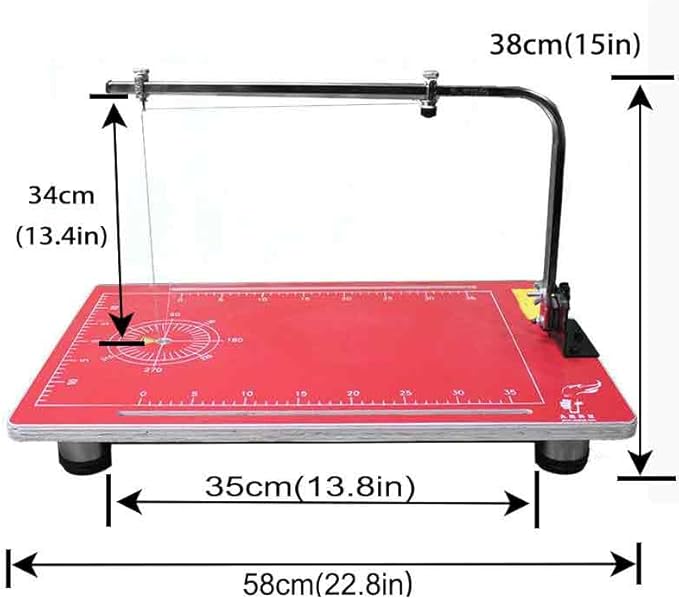 110V Hot Wire Foam Cutter with Scale, 22.8" ×15 ", 36W Professional Heat Cutting Machine for Foam, Sponge, EPE, Ribbon, KT Board, Adjustable Angle and Temperature