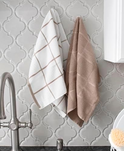 T-Fal Solid & Checked Parquet Kitchen Towels: Highly Absorbent, Super Soft Long - Image 5