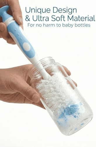 Nylon Baby Bottle Brush, Suction Base, Hidden Cleaner & Straw Brush - Image 5