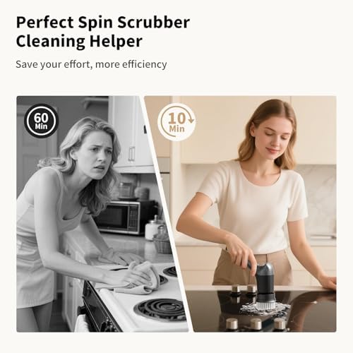 Electric Spin Scrubber, Cordless Handheld Cleaning Brush, Large Battery - Image 2