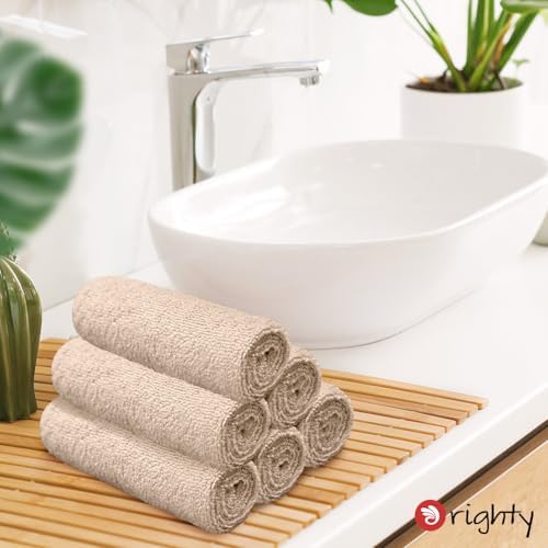 Orighty 6-Pack Brown Hand Towels, 16x28 inch Microfiber Gym Towels - Image 2