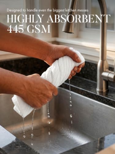 Bumble Kitchen Towels, 100% Cotton, Dish Towels White - Image 4