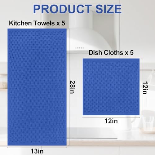 Homaxy 10 Pack 100% Cotton Kitchen Towels and Dishcloths Set - Image 4