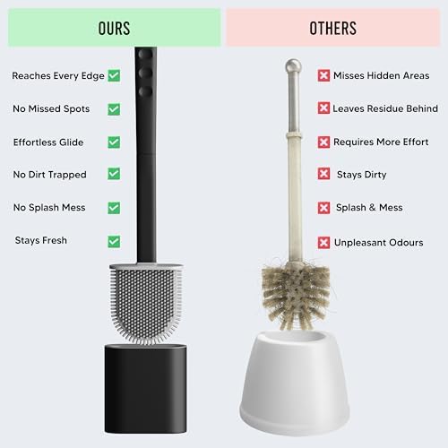 Modern Minimalist Silicone Black Toilet Brush - Image 2