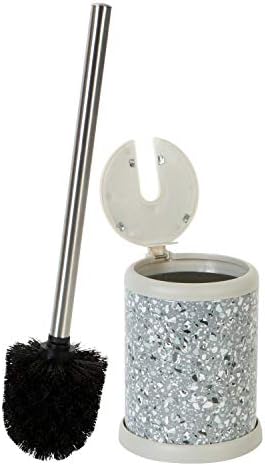 Bath Bliss Toilet Brush and Holder | Self Closing Lid | 360 Degree Brush Head | by BathBliss