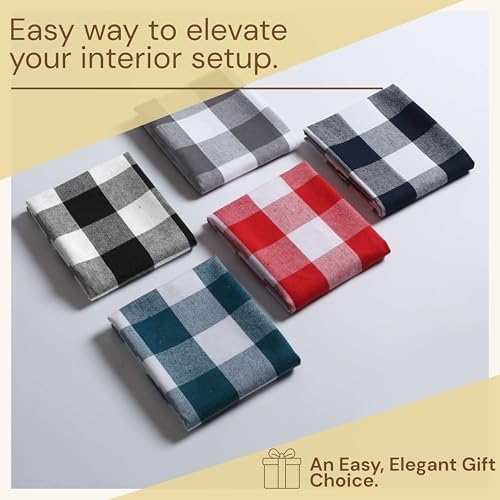 Buffalo Check Kitchen Towels, 16x26 Inches, 12 Pack Plaid Tea Towels, Reusable - Image 5