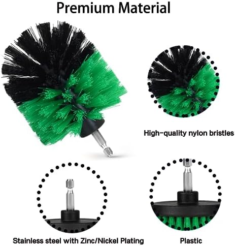 8 Pack Drill Brush Attachment Set, 1/4in Power Scrubber Brush + Extend Long Rod - Image 4