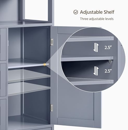 Yaheetech Large Freestanding Bathroom Storage Cabinet - Image 4